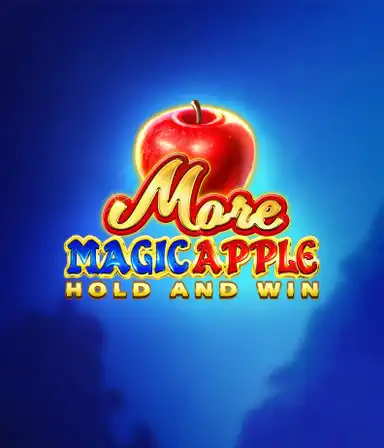 Step into the enchanting world of the More Magic Apple slot game by 3 Oaks Gaming, highlighting a shimmering red apple on a vivid blue background. This image captures the game's theme of enchantment and wonder. Perfect for those enchanted by fairy-tale slots, the vibrant visuals and attractive design ensure it captures attention.