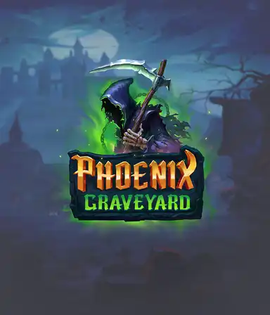 ELK Studios' Phoenix Graveyard game screen, showcasing the mystical graveyard and the legendary phoenix rising from the ashes. This image captures the slot's dynamic reel expansion mechanism, enhanced by its gorgeous symbols and dark theme. The design reflects the game's mythological story of resurrection, attractive for those drawn to legends.